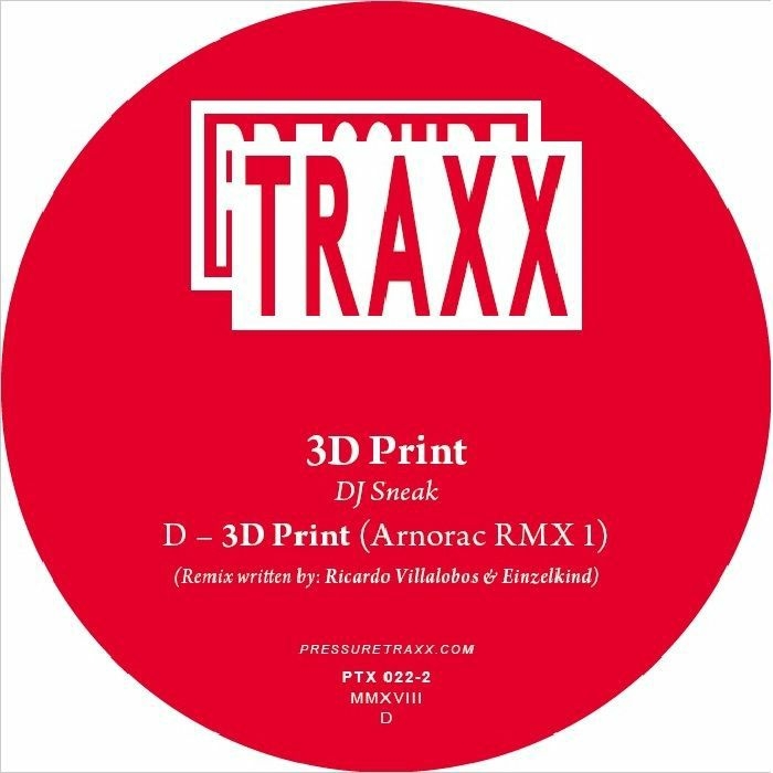 ( PTX 022.2 ) DJ SNEAK - 3D Print (limited clear vinyl 10") Pressure Traxx