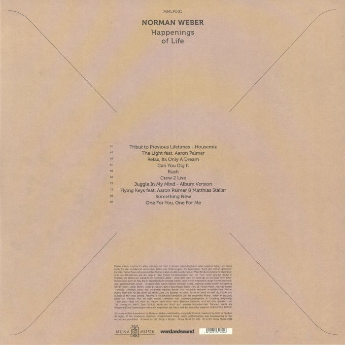 (  MMLP 001 ) Norman WEBER - Happenings Of Life (transparent silver vinyl 2xLP + MP3 download code) Muna Musik Germany