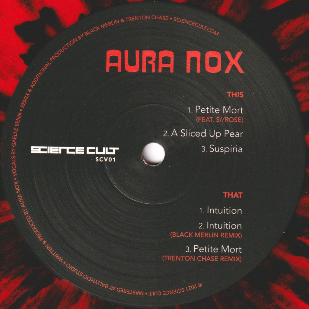 ( SCV 01 ) AURA NOX- Levana's Tears (feat. S//Rose, remixes by Black Merlin & Trenton Chase) (red / black splatter 12") Science Cult