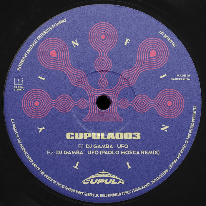 ( CUPULA 003 ) DJ GAMBA - Infinity (12" ) Cupula Recordings