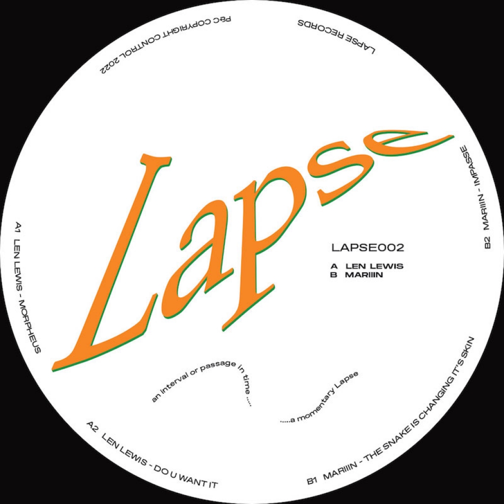 ( LAPSE 002 ) LE LEWIS / MARIIIN - LAPSE002 ( 12" vinyl ) Lapse Records