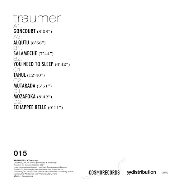 ( COSMO 015 ) TRAUMER - 3 Years Ago ( 2X12" vinyl ) Cosmo Morocco