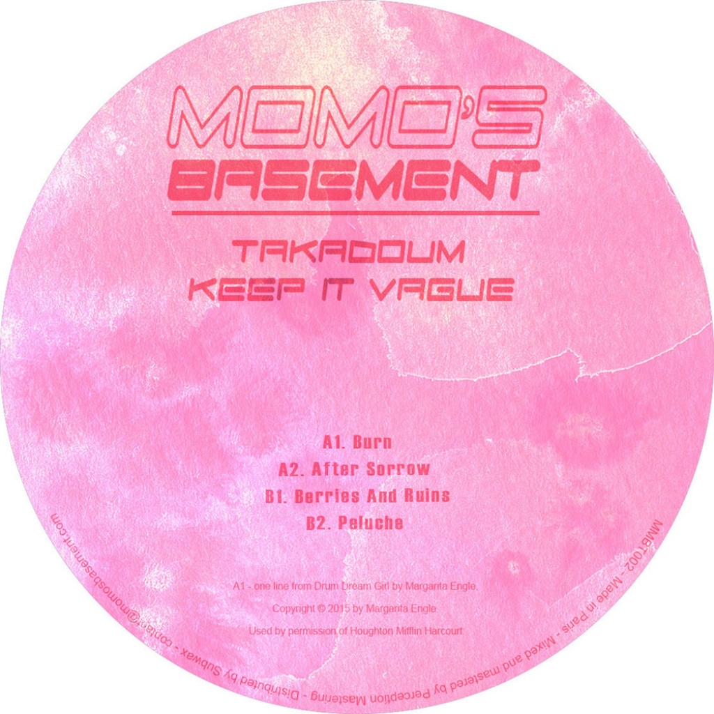 ( MMBT 002 ) TAKADOUM - Keep It Vague ( 12" vinyl ) Momo's Basement