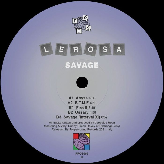 (  PROS 005 ) Lerosa ‎– Savage ( 12" promo ) Propersound