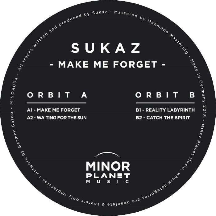 ( MINOR 004 ) SUKAZ - Make Me Forget (12") Minor Planet Music