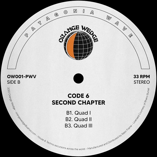 ( OW001-PWV) CODE 6 - Second Chapter (12” Black Vinyl) Orange Wedge