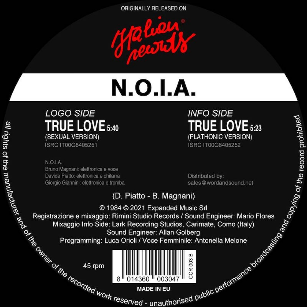( CCR-003 ) N.O.I.A. - True Love ( 12" Pink Vinyl ) Club Culture Rarities
