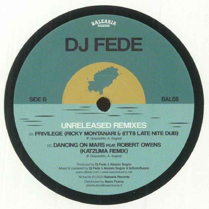 (  BAL 08 ) DJ FEDE - Unreleased Remixes (12") Balearia Italy