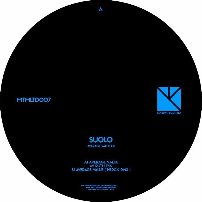 ( MTMLTD 007 ) SUOLO - Average Value EP (limited 180 gram vinyl 12") MTM Holland