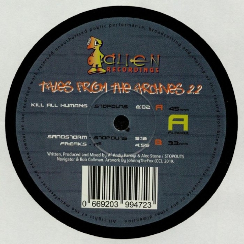 ( ALR 003 ) STOPOUTS / A2 - Tales From The Archives Part 2.2 (180 gram vinyl 12" + sticker) An Alien UK