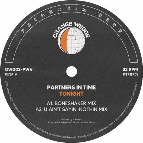 ( OW 002PWV ) PARTNERS IN TIME - Tonight (reissue) (12") Orange Wedge Italy