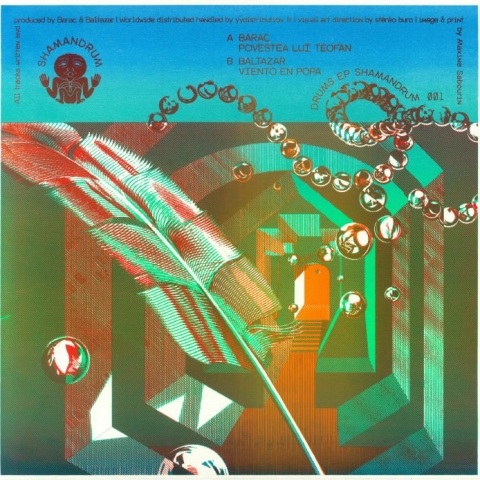 ( SHMN 001 ) BARAC / BALTAZAR - Drums EP (heavyweight vinyl 12" in screen-printed sleeve (colours may vary) Shamandrum France