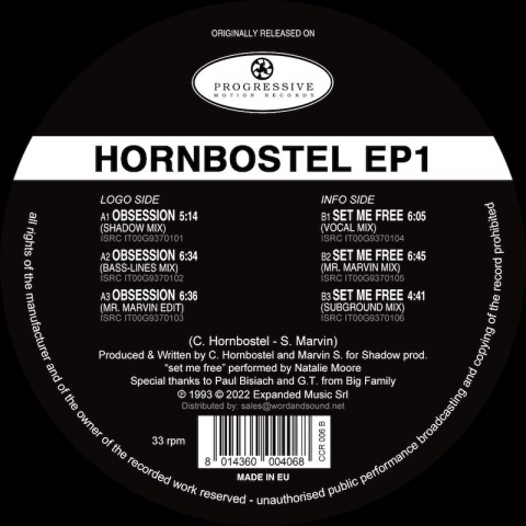 ( CCR-006-PRG0710 ) HORNBOSTEL - Hornbostel EP ( 12" blue vinyl ) Club Culture Rarities-DFC
