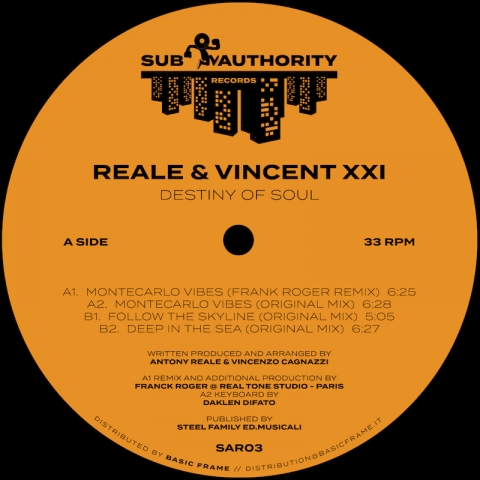 ( SAR 03 ) REALE & VINCENT XXI - Destiny Of Soul ( 12" vinyl ) Sub Authority Records