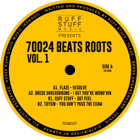 ( RSM 007 ) VARIOUS ARTISTS - 70024 Beats Roots Vol. 1 ( 12" vinyl ) Ruff Stuff Music